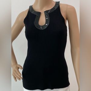 Black Keyhole Neckline Top